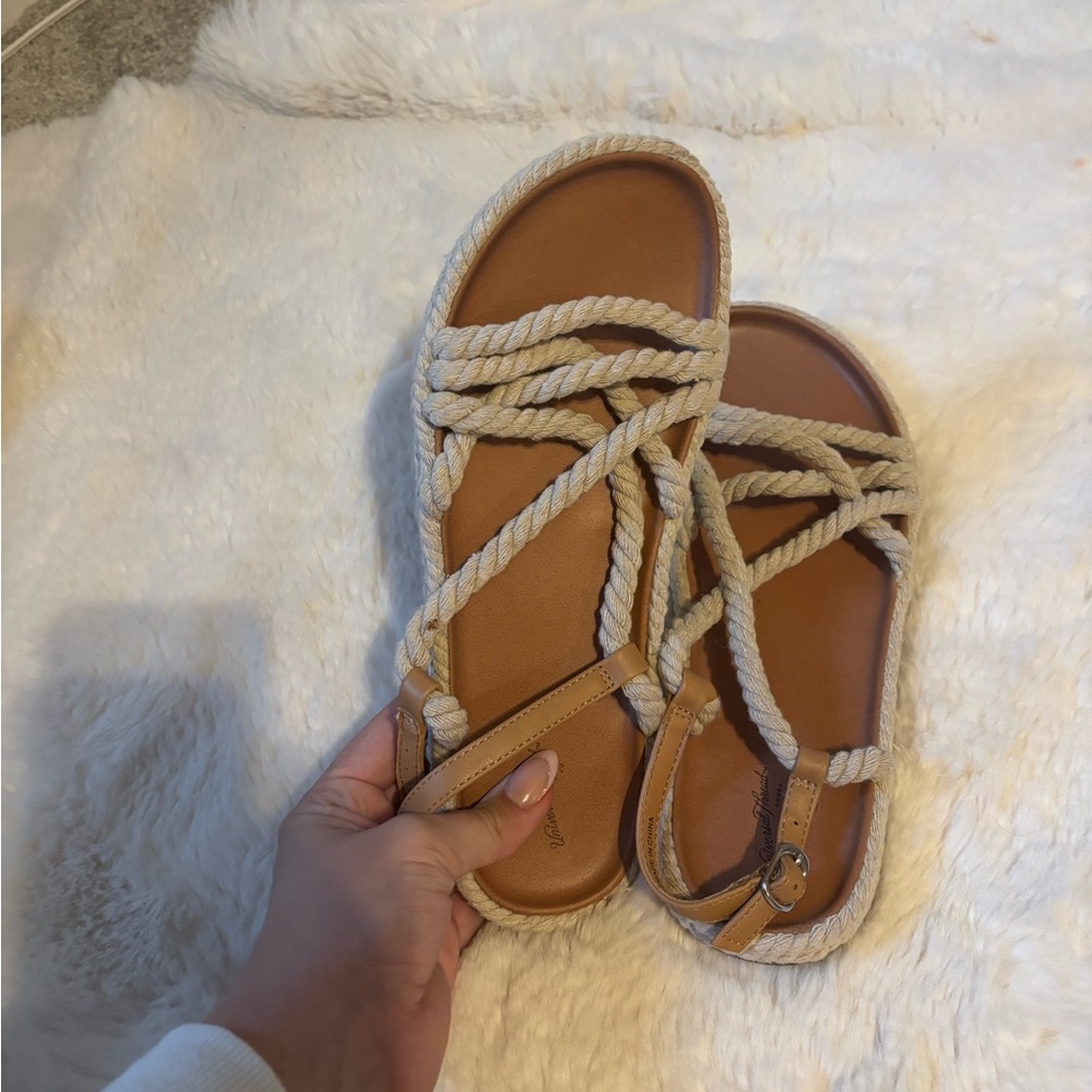 Women's Braided Rope Sandals - Tan